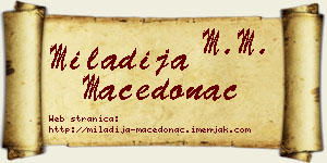 Miladija Macedonac vizit kartica